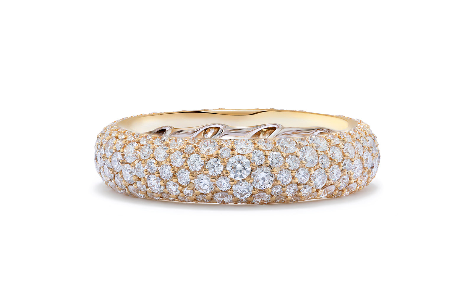 Mini Pave 2.30ct D Flawless Diamanten Ring eingefasst in 18 Karat Gelbgold
