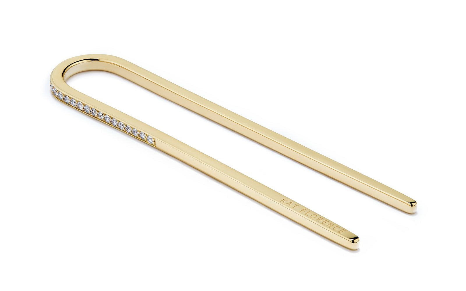 0.5ct D Flawless Diamanten Haarnadel eingefasst in 18 Karat Gelbgold