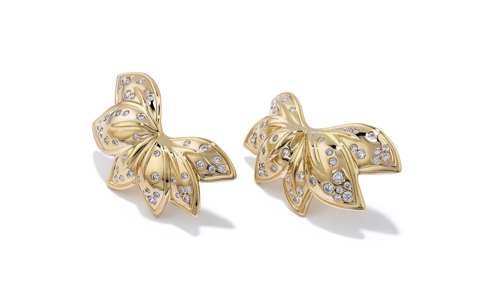0.38ct D Flawless Diamanten Ohrringe, eingefasst in 18 Karat Gelbgold
