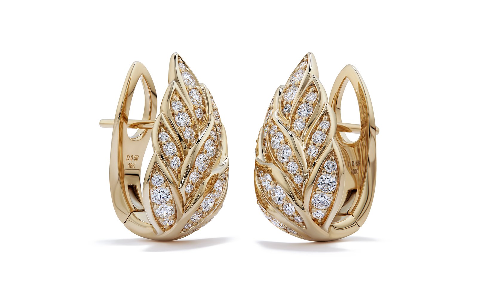 1.16ct D Flawless Diamanten Ohrringe, eingefasst in 18 Karat Gelbgold