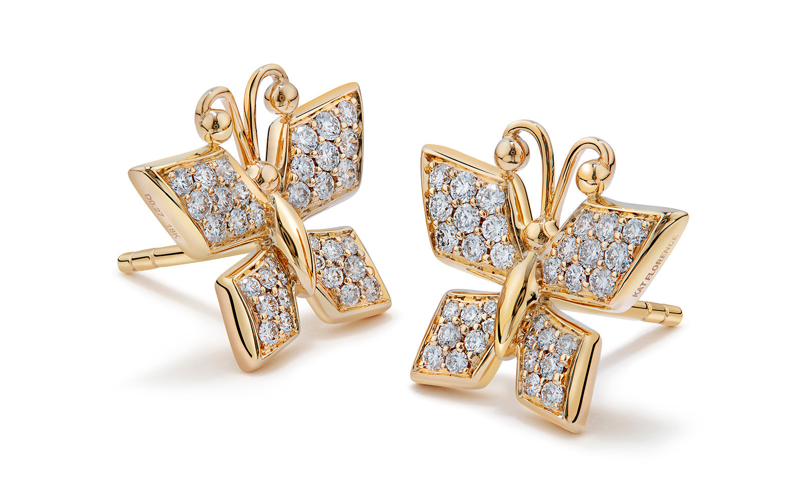 0.54ct D Flawless Diamanten Ohrringe, eingefasst in 18 Karat Gelbgold